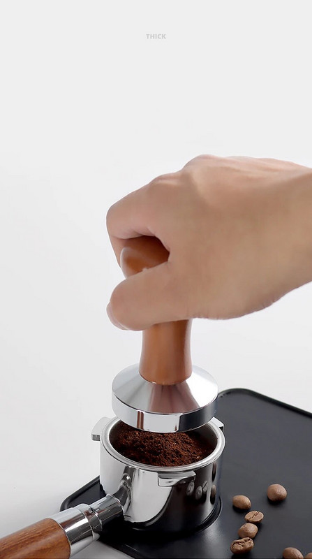 49/51/53/58 mm-es rozsdamentes acél kávé szabotázsprés lapos bázisú eszpresszóbab kézi préseléssel kávépor kalapács szerszámok