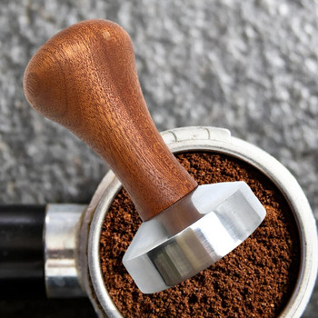 Food Grade 51/53/58mm Coffee Tamper Ξύλινη λαβή Barista Espresso maker Μύλος Χειροποίητος Υψηλής Ποιότητας Hot Έκπτωση