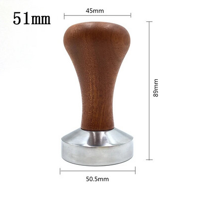 Food Grade 51/53/58mm Coffee Tamper Ξύλινη λαβή Barista Espresso maker Μύλος Χειροποίητος Υψηλής Ποιότητας Hot Έκπτωση