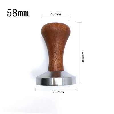 Food Grade 51/53/58mm Coffee Tamper Ξύλινη λαβή Barista Espresso maker Μύλος Χειροποίητος Υψηλής Ποιότητας Hot Έκπτωση