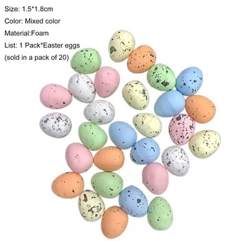 20бр. Великденски яйца Ярки цветни Направи си сам нетоксичен Декор на щастливи великденски яйца за Великден