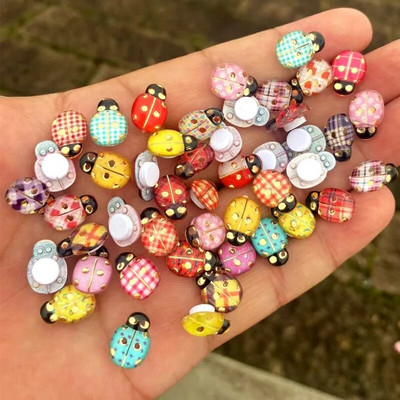 30/100db kevert gyanta katicabogár 9*13mm lapos hátú kézműves díszek gyermekajándék esküvői parti dekoráció barkács ékszer kézműves kellékek