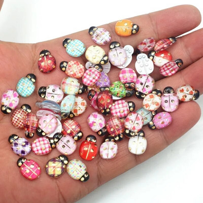 30/100db kevert gyanta katicabogár 9*13mm lapos hátú kézműves díszek gyermekajándék esküvői parti dekoráció barkács ékszer kézműves kellékek