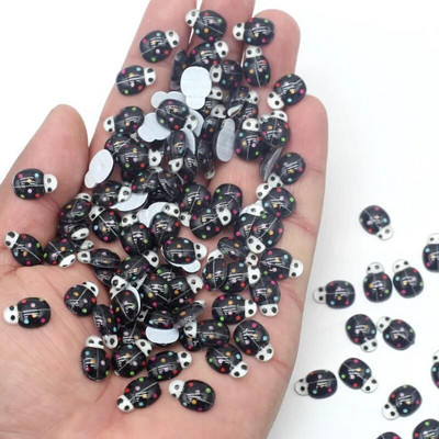 30/100db kevert gyanta katicabogár 9*13mm lapos hátú kézműves díszek gyermekajándék esküvői parti dekoráció barkács ékszer kézműves kellékek