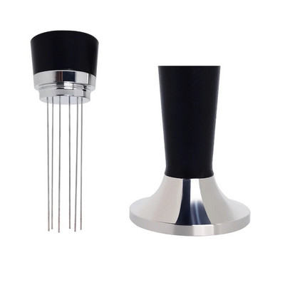 51 mm 58 mm espreso kavos maišytuvas su kavos maišytuvu, 2 viename kavos skirstytuvu ir WDT įrankiu, 6 adatomis 0,6 mm espreso kavos maišytuvu