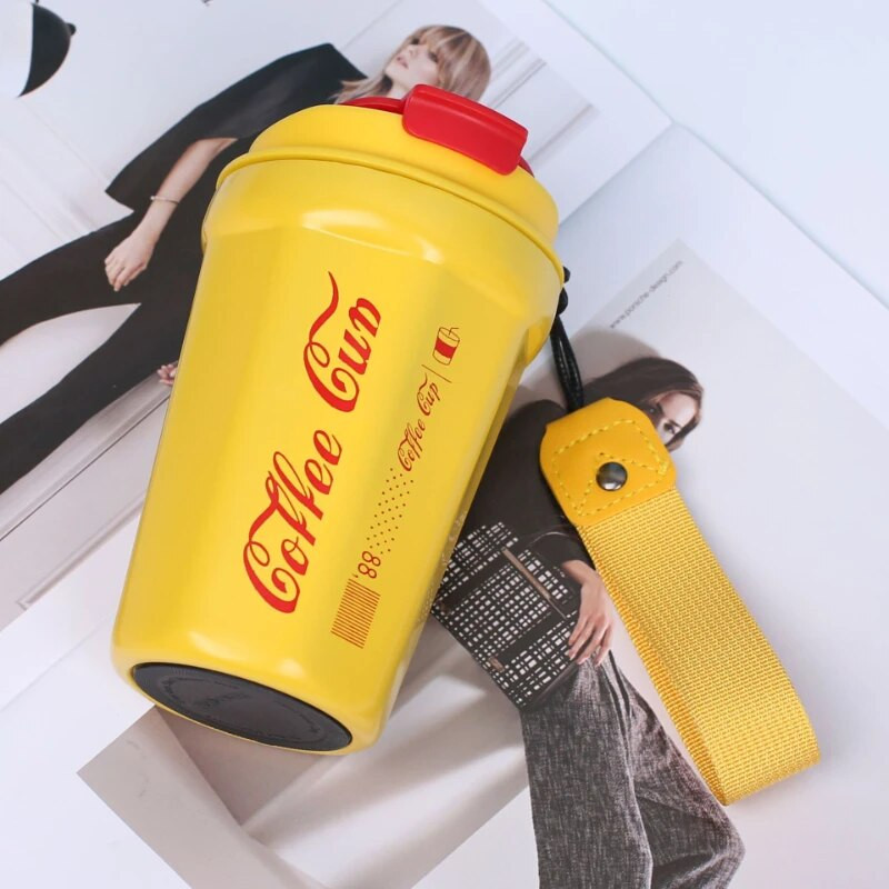 Kreativna šalica za kavu 420 ML Hladna šalica za kavu Šalice za kavu Izolacija od nehrđajućeg čelika Drška za šalicu Auto termos boca za kavu Par šalica za vodu