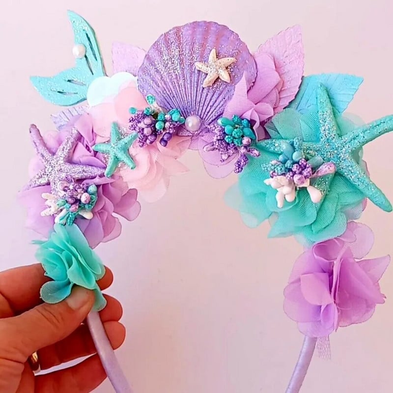 1buc mov sirenă caciulă copii cerc de păr paiete zână prințesă înger baghetă bastoane rochie pentru copii accesorii pentru coafură