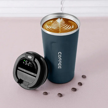 Интелигентна чаша за кафе Термос от неръждаема стомана с интелигентен температурен дисплей Преносима чаша за пътуване 380 ml 510 ml
