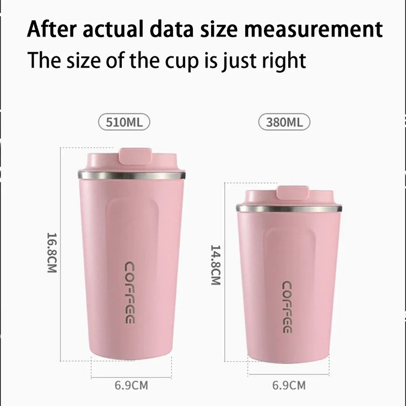 Rozsdamentes acél intelligens kávéfőző termosz csésze intelligens hőmérséklet-kijelzővel, hordozható utazási bögre 380 ml 510 ml