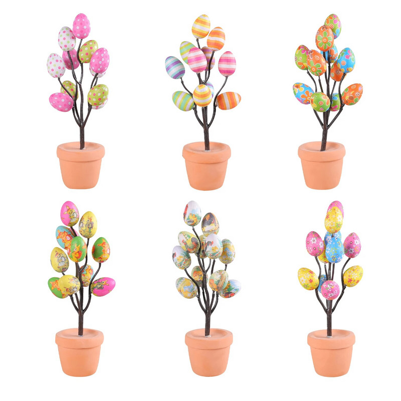 Uskrsno jaje Dekoracija stolnog drvca Ukrasi za biljke u saksiji Crtani ispisani simulirani jajeta za uskršnje stolne ukrase