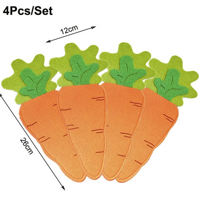 Uskrs Nož Držač vilice Džep Mrkva Zec Jaja Zeko Vrećica za pribor za jelo za Uskrs Dekoracija stola Poklopac posuđa Ukrasi 2024.