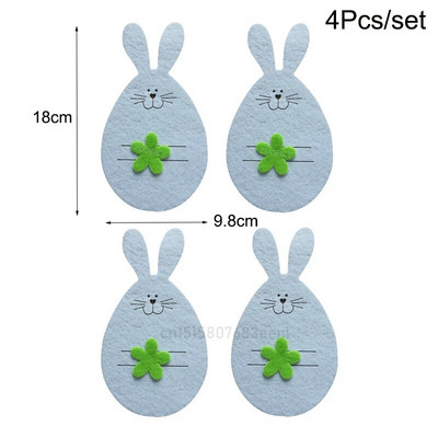 Uskrs Nož Držač vilice Džep Mrkva Zec Jaja Zeko Vrećica za pribor za jelo za Uskrs Dekoracija stola Poklopac posuđa Ukrasi 2024.