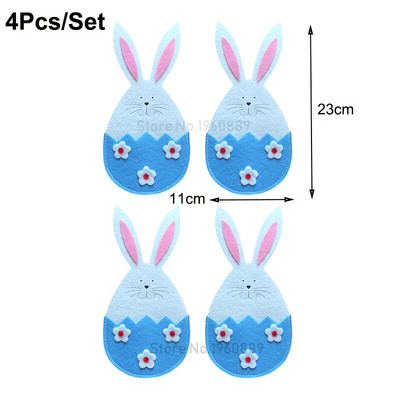 Uskrs Nož Držač vilice Džep Mrkva Zec Jaja Zeko Vrećica za pribor za jelo za Uskrs Dekoracija stola Poklopac posuđa Ukrasi 2024.