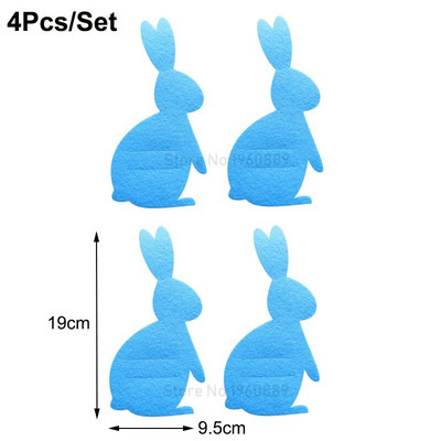 4Pcs Uskrsni nož Držač za vilicu Vreća za posuđe Netkani pilić Zec Torba za pribor za jelo Organizator Uskršnji zeko Pribor za zabavu Kućni dekor
