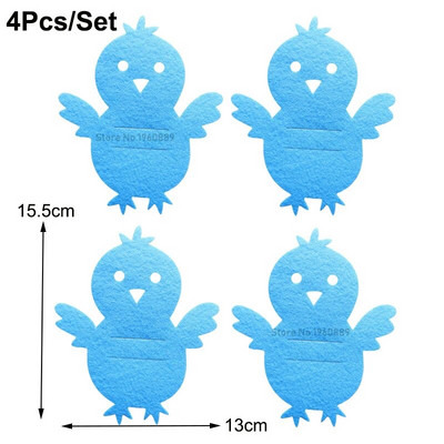 4Pcs Uskrsni nož Držač za vilicu Vreća za posuđe Netkani pilić Zec Torba za pribor za jelo Organizator Uskršnji zeko Pribor za zabavu Kućni dekor