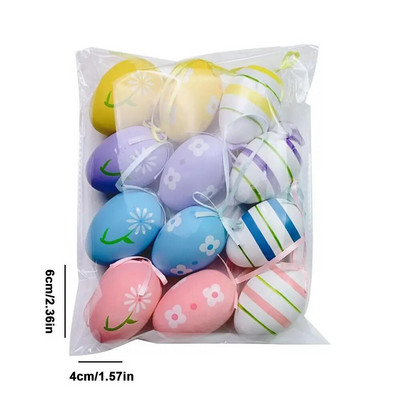 12 komada uskršnjih jaja Sretan Uskrs Dekoracije za zabavu za dom Šareno jaje Viseći ukrasi DIY rukotvorine Dječji darovi Igračka Dekoracija drvca