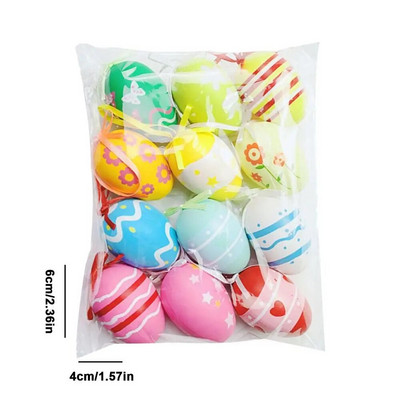 12 komada uskršnjih jaja Sretan Uskrs Dekoracije za zabavu za dom Šareno jaje Viseći ukrasi DIY rukotvorine Dječji darovi Igračka Dekoracija drvca