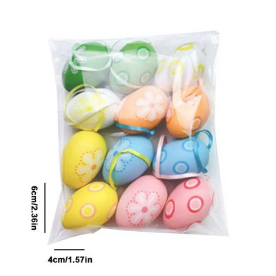 12 komada uskršnjih jaja Sretan Uskrs Dekoracije za zabavu za dom Šareno jaje Viseći ukrasi DIY rukotvorine Dječji darovi Igračka Dekoracija drvca