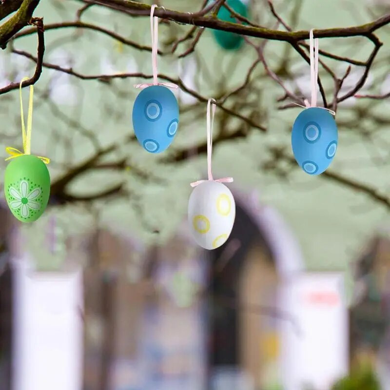 12 komada uskršnjih jaja Sretan Uskrs Dekoracije za zabavu za dom Šareno jaje Viseći ukrasi DIY rukotvorine Dječji darovi Igračka Dekoracija drvca