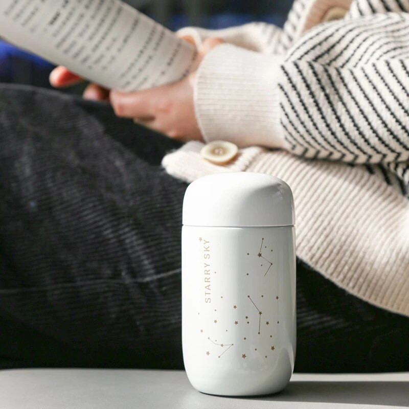 Prijenosna vakuumska boca od nehrđajućeg čelika 304, termos boca od 200 ml, termos šalica za kavu, mini džepne šalice, zvjezdano nebo, nepropusne na otvorenom