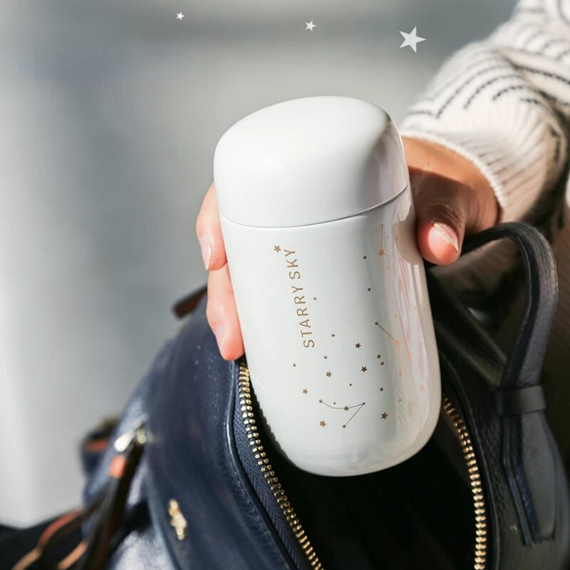 Prijenosna vakuumska boca od nehrđajućeg čelika 304, termos boca od 200 ml, termos šalica za kavu, mini džepne šalice, zvjezdano nebo, nepropusne na otvorenom