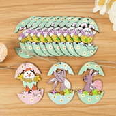 5 бр. Великденско дървено заешко яйце, висяща висулка Честит Великден Декорация Начало Фестивал Парти консумативи Направи си сам дървена изработка Детски подаръци