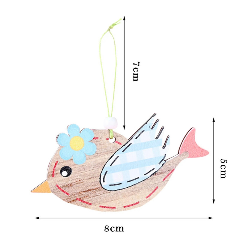 Uskrsni ukrasi 2 kom Viseća drvena figurica kolibrića Ukrasi Slatke živopisne ptice Privjesci Dodaci za vrtni dekor