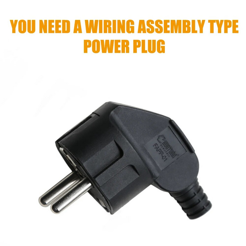 4,8 mm EU kištuko kištuko pakaitiniai lizdai, perjungiami Schuko Electeic lizdas 250V 16A jungtis, skirta 8-10 mm maitinimo prailginimo kabeliui