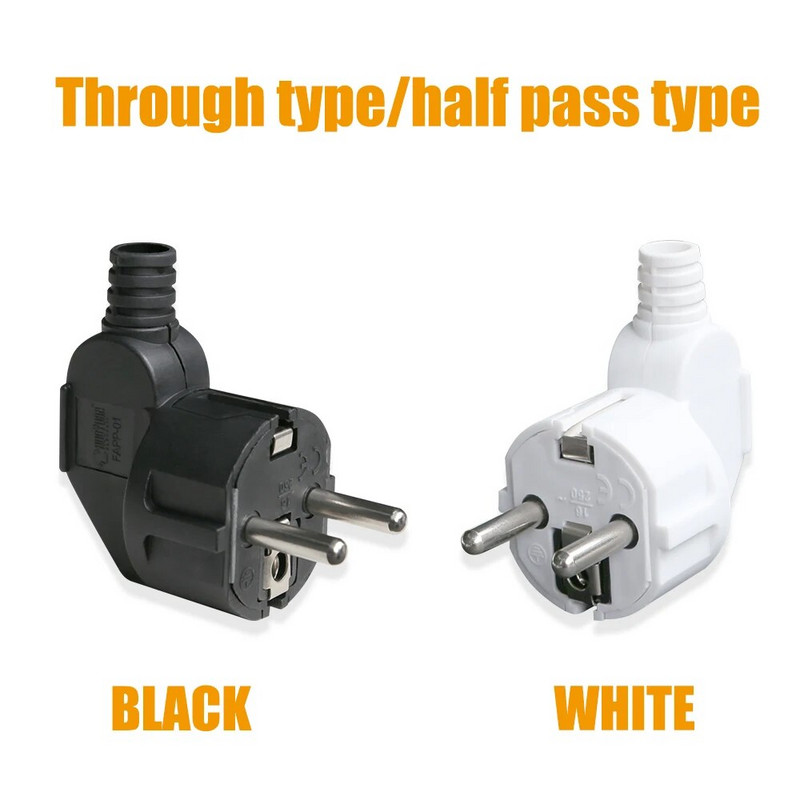 4,8 mm EU kištuko kištuko pakaitiniai lizdai, perjungiami Schuko Electeic lizdas 250V 16A jungtis, skirta 8-10 mm maitinimo prailginimo kabeliui