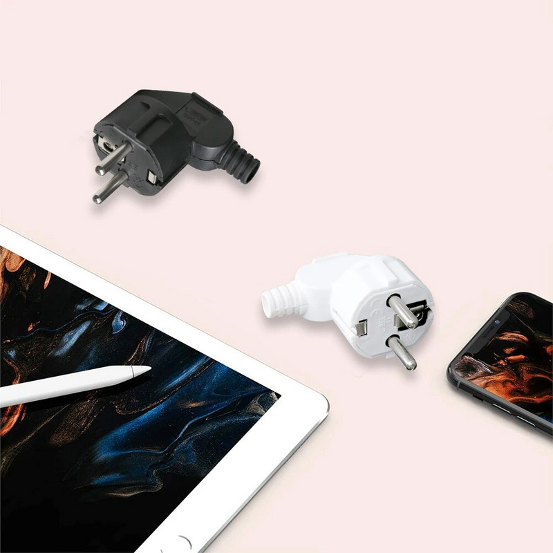 4,8 mm EU kištuko kištuko pakaitiniai lizdai, perjungiami Schuko Electeic lizdas 250V 16A jungtis, skirta 8-10 mm maitinimo prailginimo kabeliui