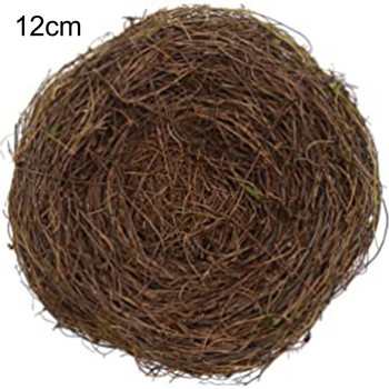 Round Rattan Birds Nest Crafts Handmade Dry Natural Bird\'S Nest For Garden Garden Decor Birdhouse Eggs Storage Basket
