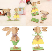 Dekoracija za uskršnju zabavu u stilu privjeska Kreativni DIY oslikani drveni ukras za zeca Dekoracija stola