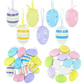 12 vnt / pakuotė plastikinis velykinis kiaušinis, dažytas paukščių balandžių kiaušiniai, kabantis pakabukas namų dekoravimui vaikams žaislų dovanos Velykų šventiniam vakarėliui