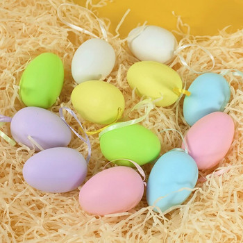 12 τεμ/συσκευασία πλαστικό πασχαλινό αυγό ζωγραφισμένο κρεμαστό μενταγιόν με αυγά περιστεριών πουλιών για διακόσμηση σπιτιού Παιδικά παιχνίδια δώρα Πασχαλινό εορταστικό πάρτι Χειροτεχνία