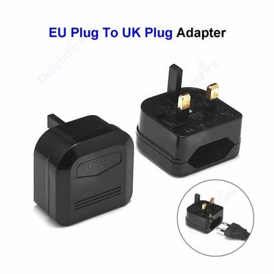 Putni adapter za utikač iz EU u UK s osiguračem od 5 A UK Britanski pretvarač električne utičnice Adapter za električnu utičnicu za utičnicu za strujni kabel