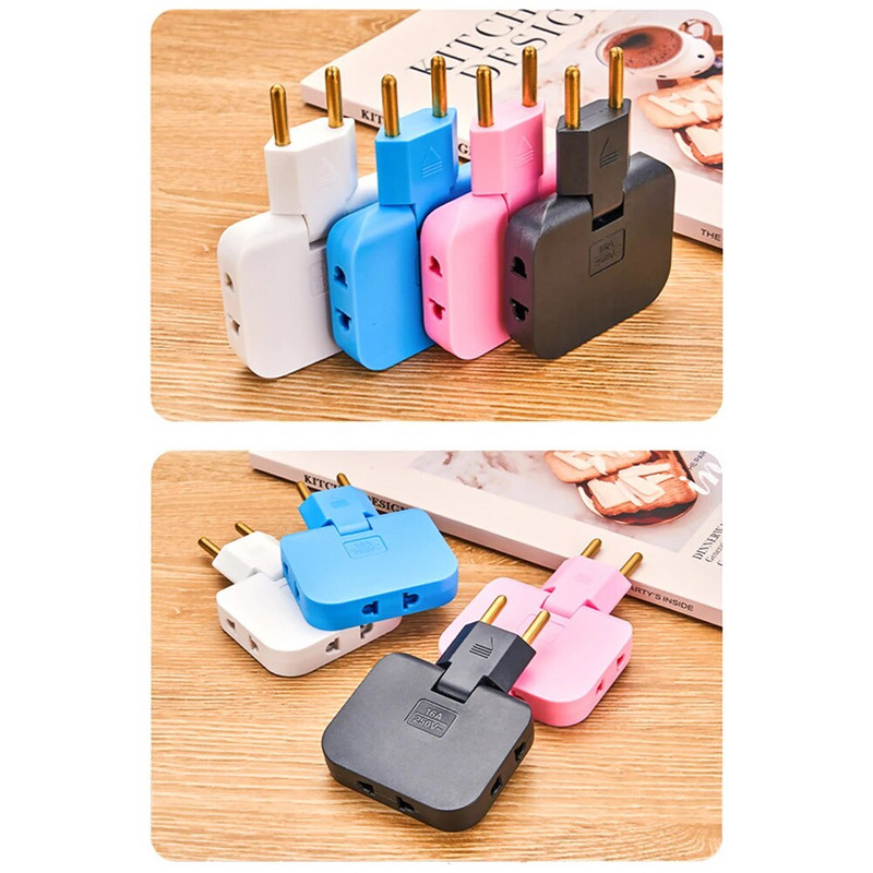 3 u 1 EU adapter za utičnicu, sklopivi putni adapteri iz SAD-a u EU, pretvarač struje KR utikač, električna utičnica, AC utičnica