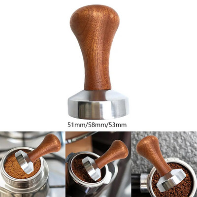 Tamper de cafea de calitate alimentară 51/53/58mm mâner din lemn Barista espressor râșniță lucrată manual de înaltă calitate.
