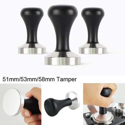51mm/53mm/58mm Black Coffee Tamper Espresso Tamper Portafilter Powder Hammer Tools Accesorios Dosing Ring