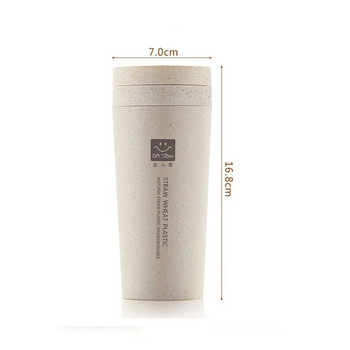 C5 Φορητό μπουκάλι Thermos 300ML Υγιές πλαστικό φλιτζάνι ινών σίτου διπλής στρώσης Θερμική κούπα γραφείου Δώρα μπουκάλι για τσάι καφέ