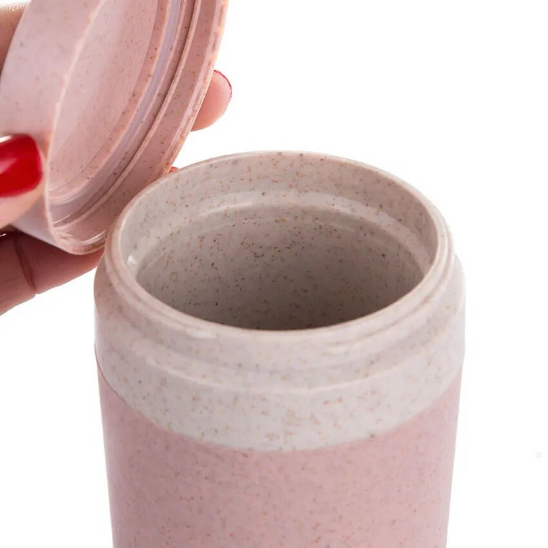 C5 Prijenosna termos boca od 300 ml Zdrava plastična čaša Dvoslojna termo šalica od pšeničnih vlakana Uredska boca za kavu i čaj Pokloni