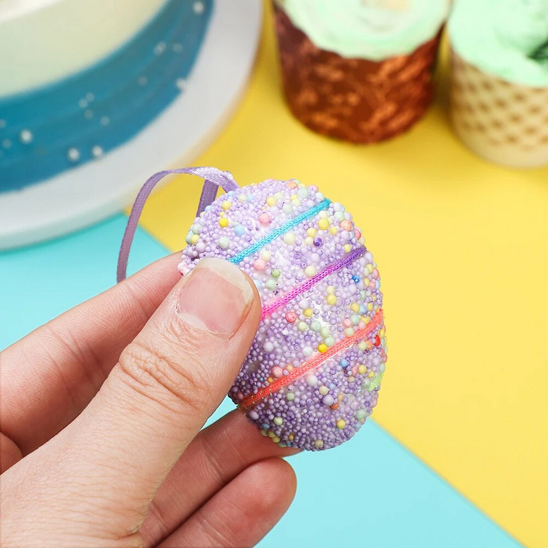 6db/szett Véletlen színű hab húsvéti tojás Esküvői parti dekoráció húsvéti kézműves díszek kütyü Születésnapi ünnepi dekor kellékek