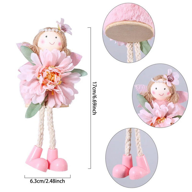 Uskršnja cvjetna vila Plišani vilenjak Viseći ukrasi Proljetna pastelna sjedeća Pixie lutka za temu Uskrsne vile Dekoracija vjenčanja