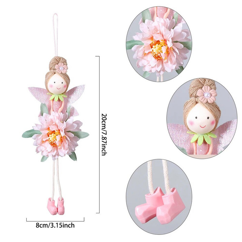 Uskršnja cvjetna vila Plišani vilenjak Viseći ukrasi Proljetna pastelna sjedeća Pixie lutka za temu Uskrsne vile Dekoracija vjenčanja