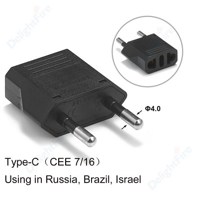 ES kištuko adapteris iš JAV į ES elektros lizdą CN MX Kanada Amerikos į ES Euro kintamosios srovės lizdas C tipas Maitinimo įkroviklio kištuko keitiklis