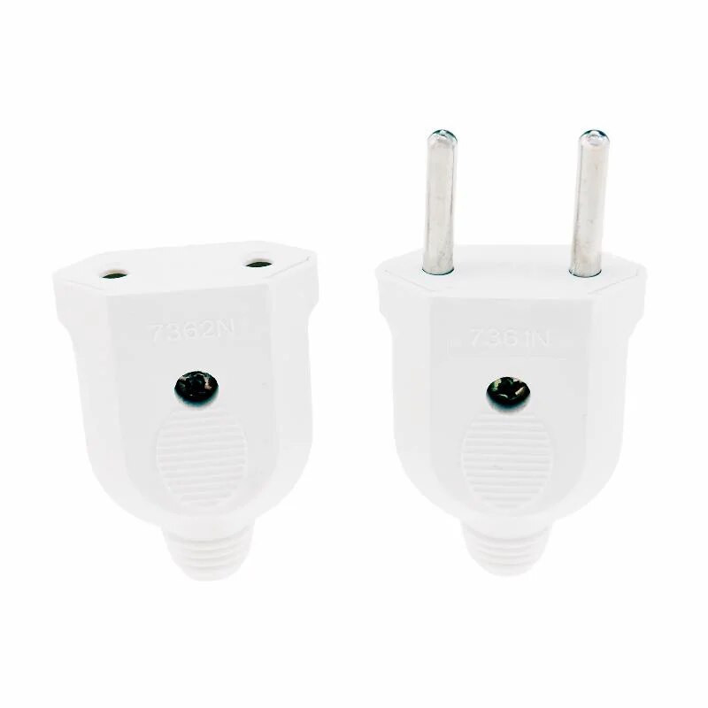 Vyriškas/moteris EU kištukas 10A kištukas pakaitinis lizdas Perjungiamas Schuko elektrinis lizdas Euro jungtis maitinimo ilginamam kabeliui