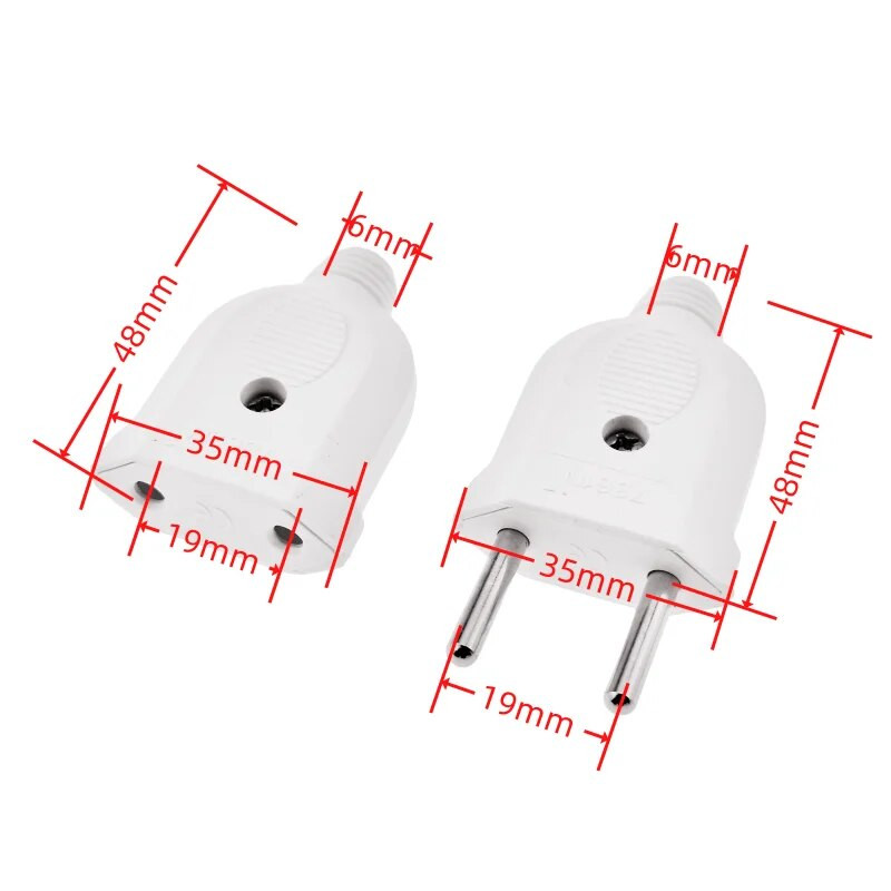 Vyriškas/moteris EU kištukas 10A kištukas pakaitinis lizdas Perjungiamas Schuko elektrinis lizdas Euro jungtis maitinimo ilginamam kabeliui