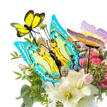 Μπουκέτο πεταλούδες Κήπος φυτευτής αυλής πολύχρωμες ιδιότροπες πεταλούδες πασσάλους Decoracion Διακόσμηση εξωτερικού χώρου Διακόσμηση κηπουρικής
