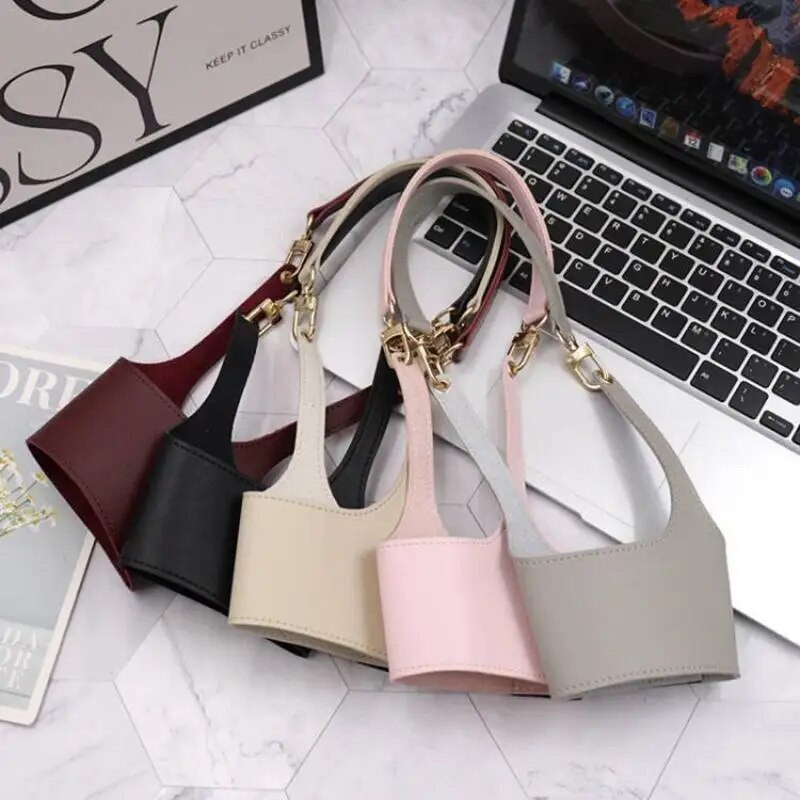 Prijenosna torbica za bocu vode Držač šalice za kavu Kožna remenka Torbica za nošenje Mlijeko Čaj Šalica s ručkom Torbica za šalicu pića