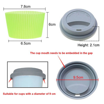 Универсални силиконови капаци за чаши за многократна употреба Свежи капаци Изолация против прах Капак за чаши Капак за чаши за кафе Подходящи за чаша с диаметър 9 см