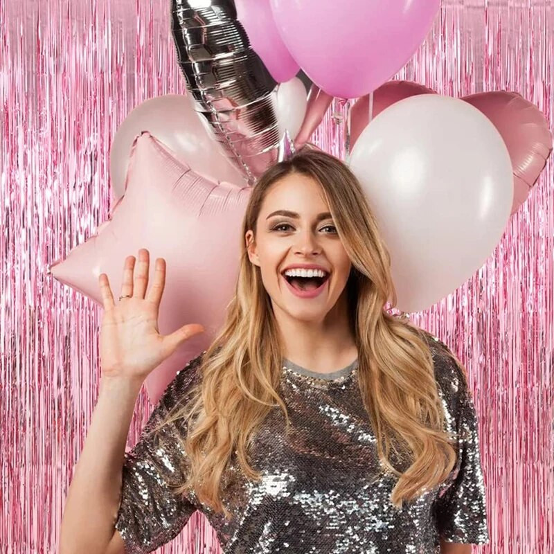 Novo 4/2/1 pakiranje pozadine za zabavu od metalne folije zavjese od šljokica s resama za odrasle, djecu, rođendanske proslave, vjenčanje, ukrasi za tuširanje djeteta